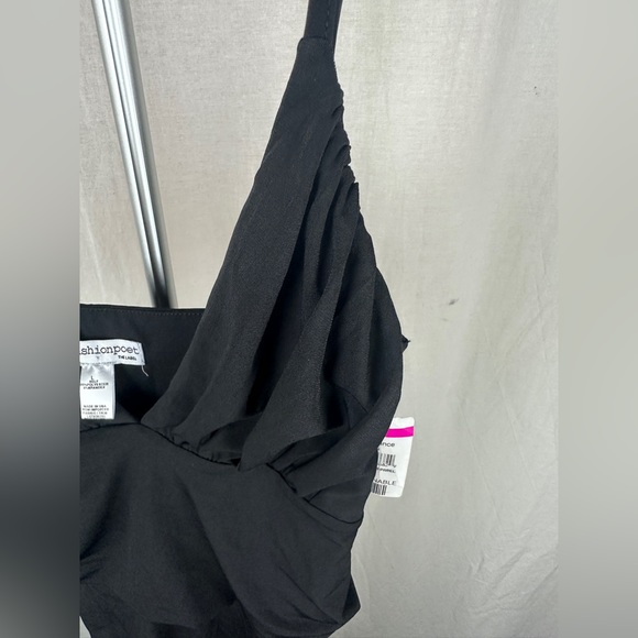 The Fashion Poet Black V-Neck Ruched Bodycon Dress Size Large (12-14) NWT - Picture 7 of 14
